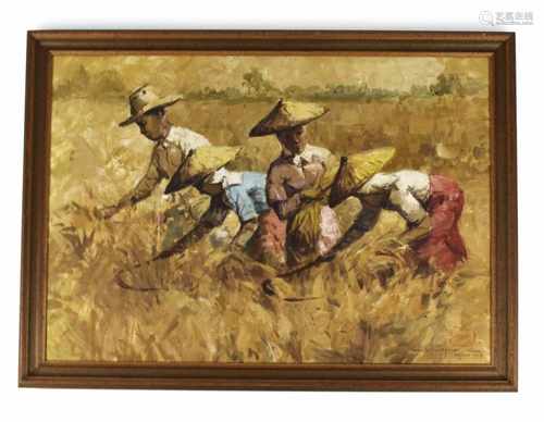 MALEREI BEI DER ERNTE, BEZ.C. LOPEZ 196560 X 88,5 CM, R.