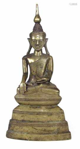 BUDDHA SHAKYAMUNI, BRONZE,18. JH.H. 28 CM