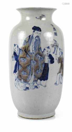 VASE, PORZELLAN, FIGURENDEKORCHINA, GUANGXU-PERIODEH. 41,5 CM