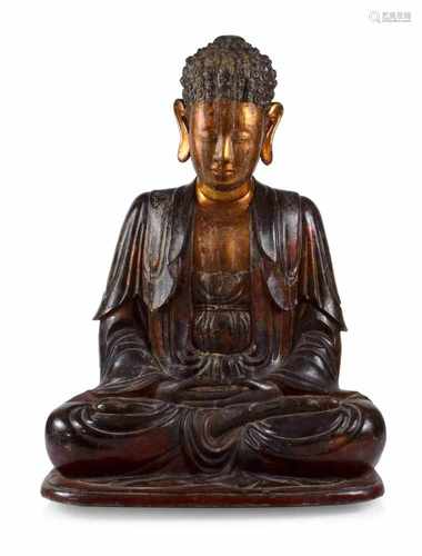 BUDDHA MIT LACKFASSUNG,VIETNAM, CA. 19. JH.H. 80 CM