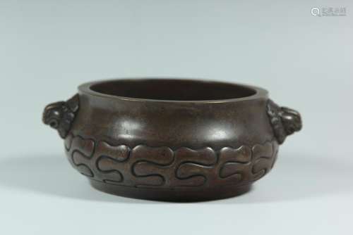 A BRONZE CENSER.MARK OF XUANDE