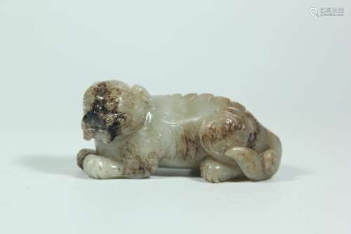 A CARVED JADE BEAST.QING DYNASTY