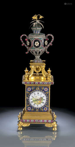 A GEORGE III ORMOLU AND ENAMEL AUTOMATON TIMEPIECE