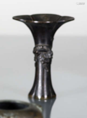 A BRONZE VASE WITH CHILONG