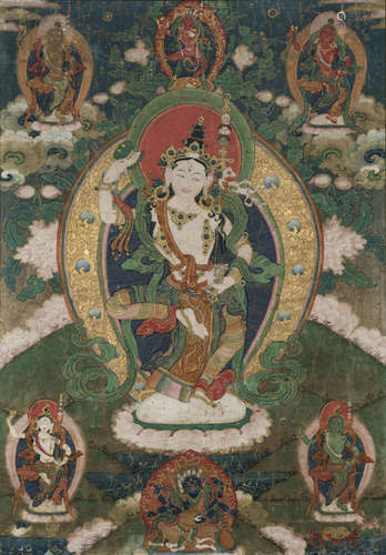 A THANGKA DEPICTING A DAKINI