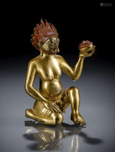 A GILT-BRONZE FIGURE OF NAROPA