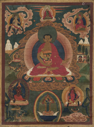 TWO THANGKAS WITH TARA AND SHEN-RAB