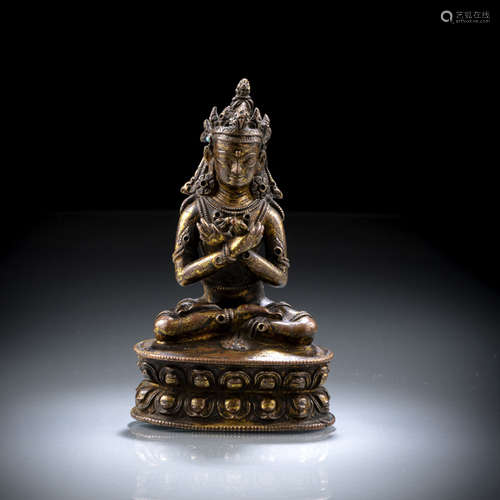 A GILT-BRONZE FIGURE OF VAJRADHARA