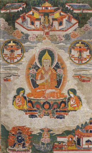 A THANGKA DEPICTING TSONGKHAPA