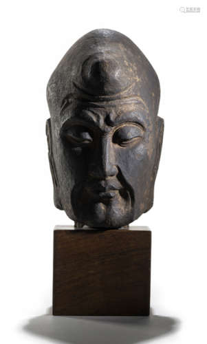 A MARBLE HEAD OF A LOUHAN