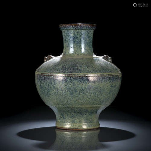 A BLUE-PURPLE GLAZED SHIWAN VASE