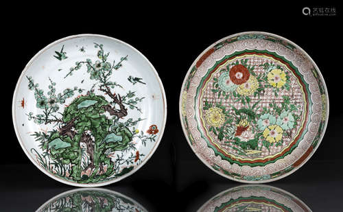 TWO WUCAI PORCELAIN PLATES