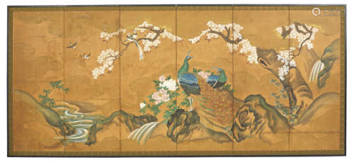 A SIX-PANEL SCREEN OF AN ANONYMOUS PAINTER