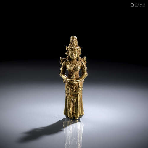 A GOLD FIGURE OF PARVATI