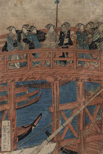 THREE COLOURED WOODBLOCK PRINTS BY VARIOUS ARTISTS