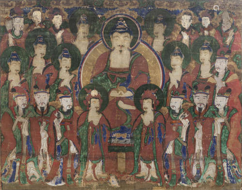 A FINE BUDDHIST PAINTING WITH BUDDHA