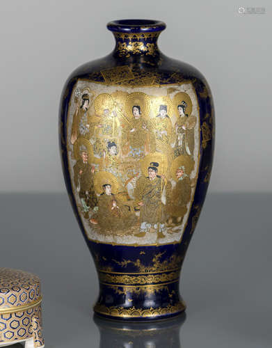 A SATSUMA VASE WITH BUDDHIST SCENES