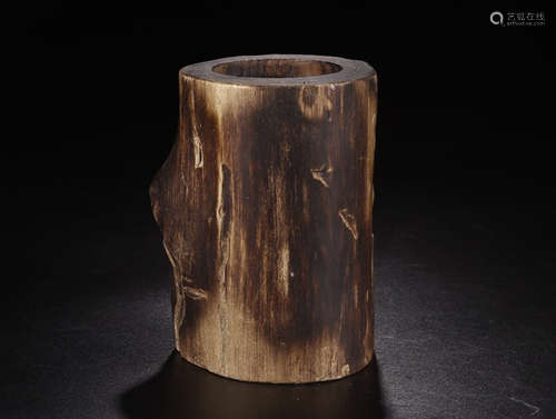 A CHENXIANG WOOD FREE SHAPE PEN HOLDER