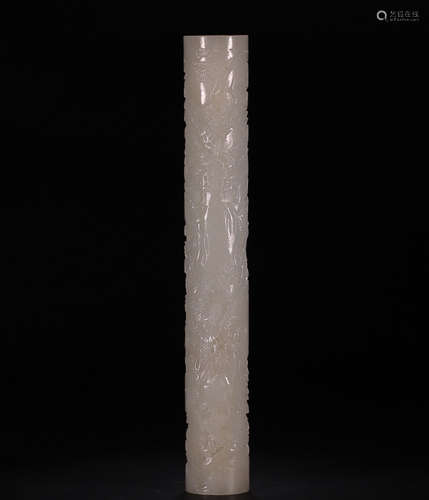 A HETIAN JADE INCENSE TUBE