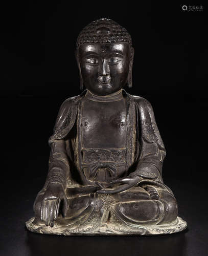 A BRONZE SAKYAMMUNI