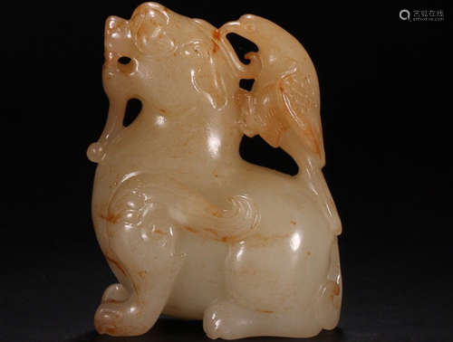 A HETIAN JADE AUSPICIOUS BEAST