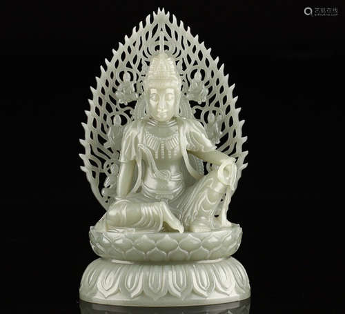 A HETIAN JADE ZIZAI GUANYIN