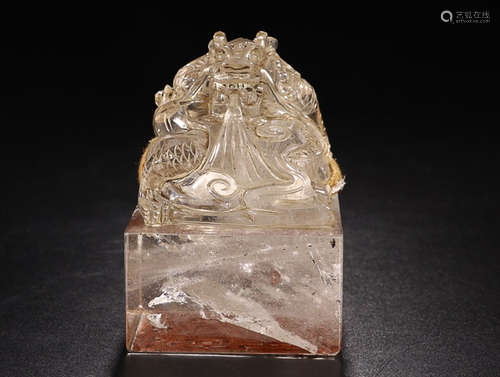 A CRYSTAL SQUARE DDRAGON SEAL