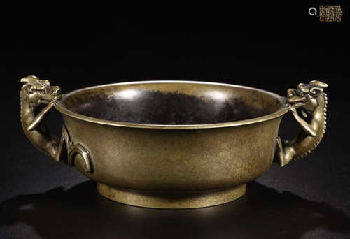 A XUANDE MARK BOWL BRONZE CENSER