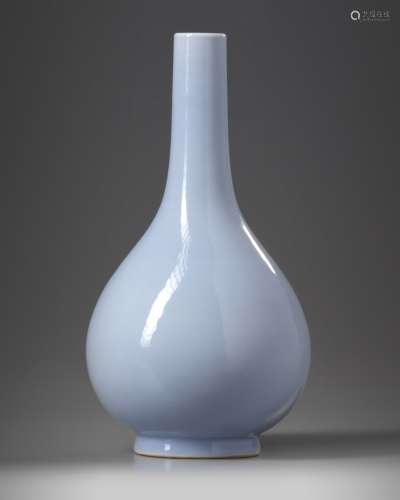 A Chinese clair-de-lune-glazed bottle vase