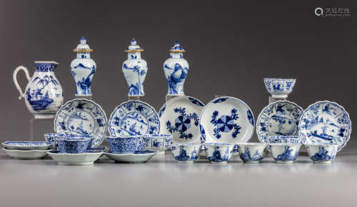 A group of twenty-nine Blue and White objects