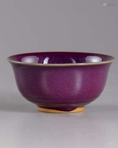 A Chinese purple glazed bowl