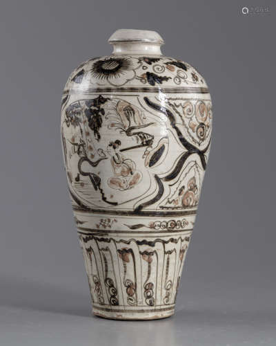 A Chinese cizhou-style meiping vase