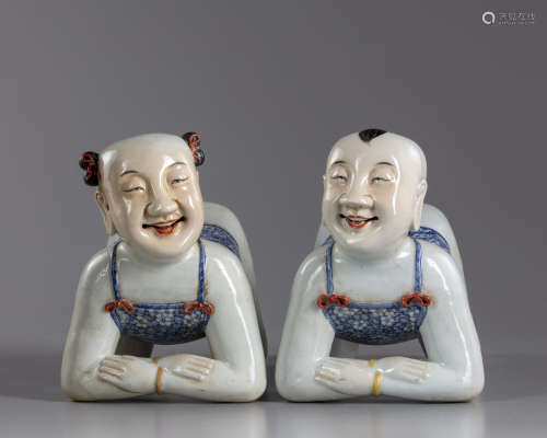 Two Chinese boys porcelain pillows