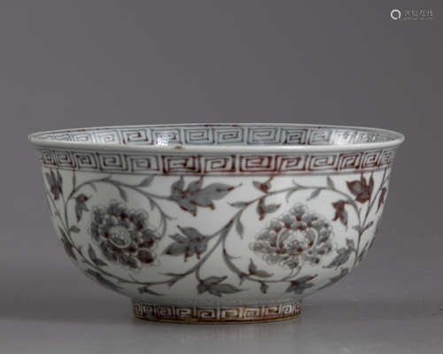 A Chinese copper-red decorated bowl