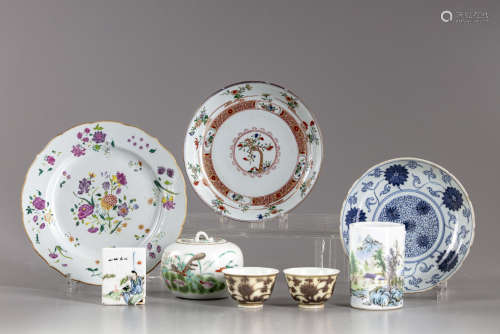 A lot of Chinese porcelain objects