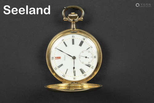 SEELAND zakhorloge met kast met twee deksels in geelgoud (18 karaat) gemerkt - - [...]