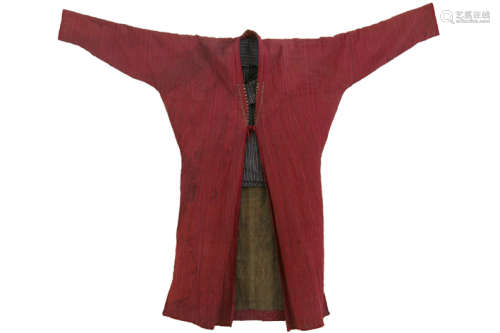 Antieke Turkmeense mantel in handgeweven zijde - met hemd met strepenmotief - - [...]