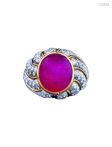 著名设计师 石川畅子 设计 PT900 红宝石戒指
