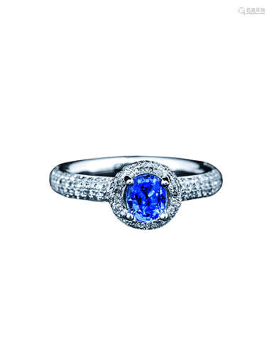 18K斯里兰卡蓝宝石花式戒指