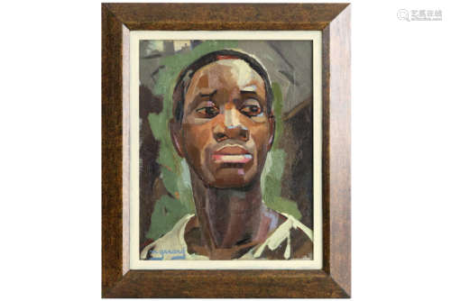 GERARD MAUD (1915 - 2013) olieverfschilderij op paneel met een afrikanistisch thema : [...]