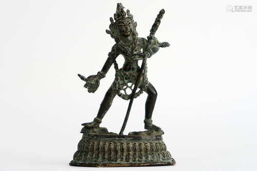 Goede antieke Tibetaanse sculptuur in brons met de tantrische voorstelling van de [...]