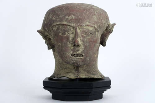 OUD-EGYPTE - LATE PERIODE (ca 750 tot 332 BC) sculptuur (fragment) in aardewerk met [...]