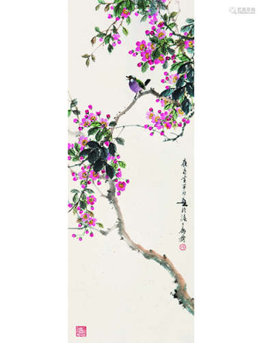 黄幻吾 1906～1985 花鸟  镜片  设色纸本