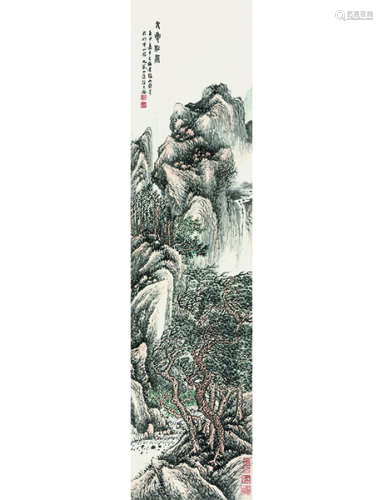 张石园 1898～1959 九夏松风图  立轴  设色纸本