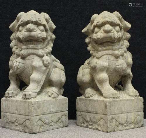 Antique Chinese Stone Foo Dogs- C.L. Ma Collection