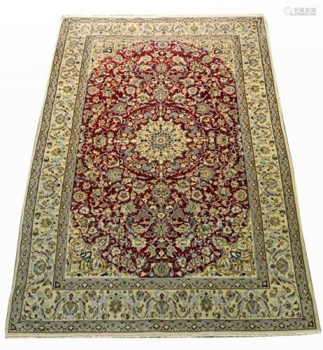 Antique Persian Nain Silk/Wool Rug