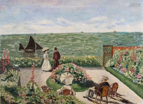 After Claude Monet, 'Terrasse a Ste Adresses' Painting