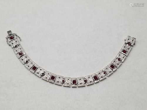 Platinum Ruby & Diamond Bracelet