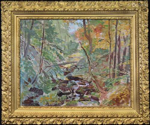 Hermes, Signed Impressionist River Landscape