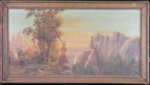 Early 20th C. Mountainous Landscape Painting